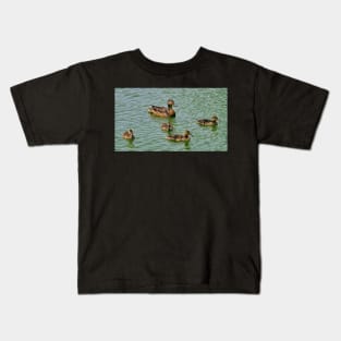 Mother Mallard Duck and Her Ducklings Kids T-Shirt